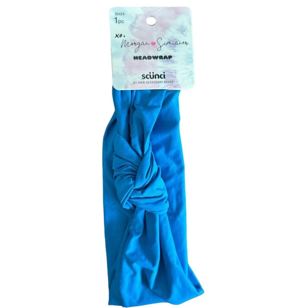 Scunci Morgan Simianer Headwrap - Soft, Knot Front 35424 Blue